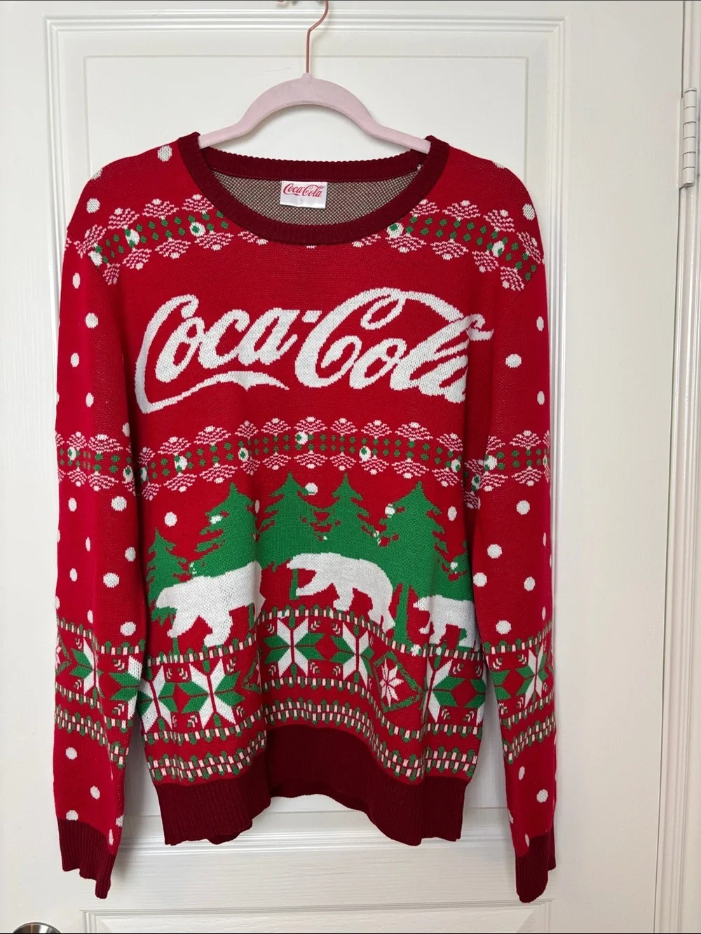 Coca-Cola Bear Ugly Christmas Sweater Large